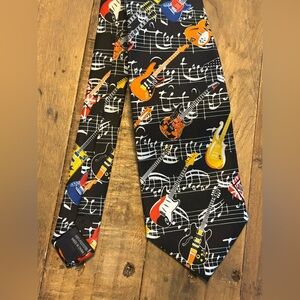 Guitar Graphic Mens Neck Tie Dangii Man
